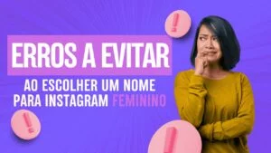 Mulher preocupada com fundo roxo e ícones de exclamação