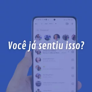 dm do instagram aberta em fundo azul