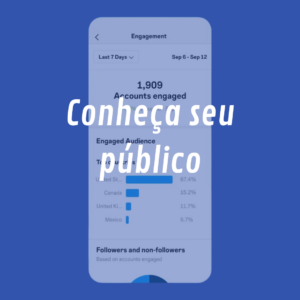 celular disposto em fundo azul acessando instagram insights