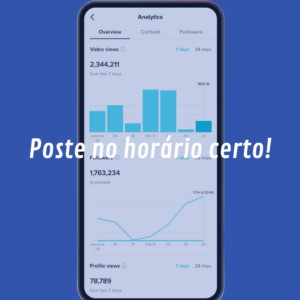 celular disposto com tiktok analytics em tela