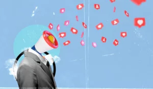 corações saindo de megafone